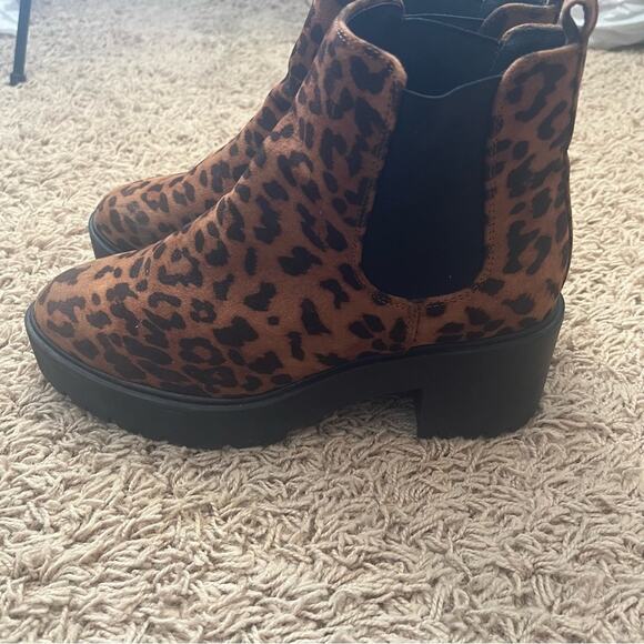 New Look Cheetah Print Ankle Block Heal Boot Size 5 / 38 - Picture 5 of 6